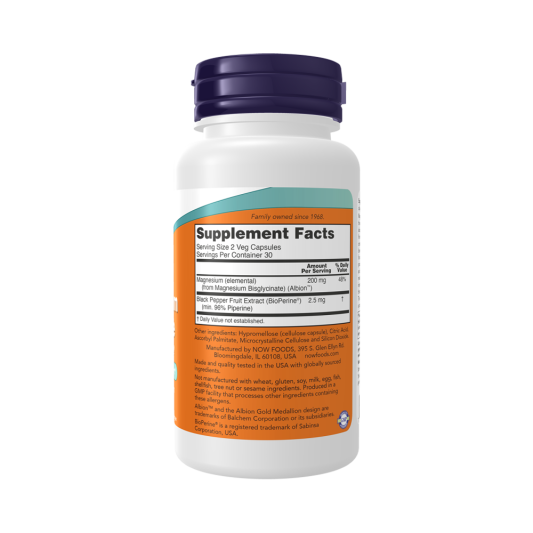 NOW MAGNESIUM GLYCINATE with BioPerine ® (60 вег.капс)