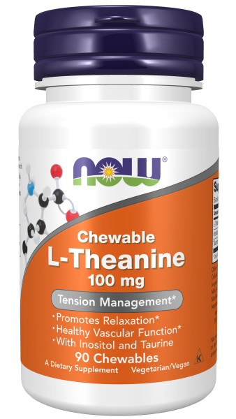 Улучшение сна NOW L-THEANINE 100 мг (90 жев.таб)