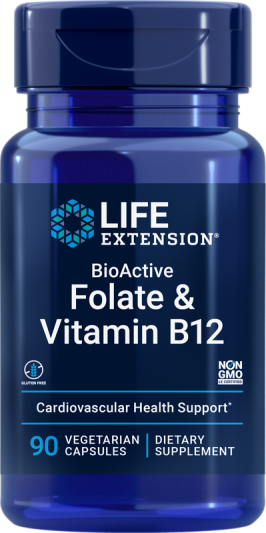 Витамины Life Extension BioActive Folate &amp; Vitamin B12 (90 вег.капс)