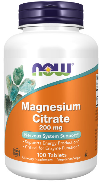 NOW MAGNESIUM CITRATE 200 мг (100 табл)