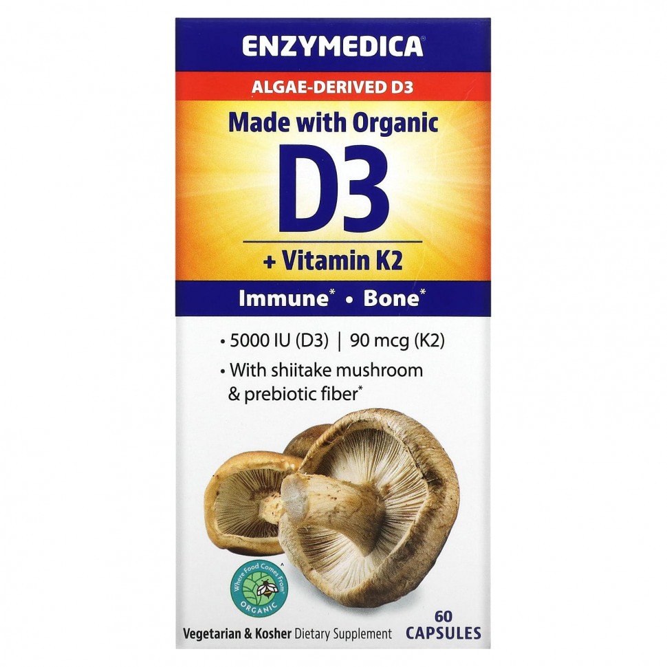 ENZYMEDICA Organic Vitamin D3+K2 (60 капс)