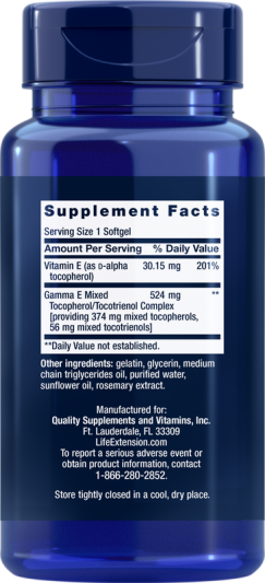 Life Extension Gamma E Mixed Tocopherols &amp; Tocotrienols (60 капс)