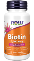 Витамины NOW Biotin 5000 мкг (60 вег.капс)