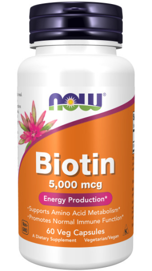 Витамины NOW Biotin 5000 мкг (60 вег.капс)