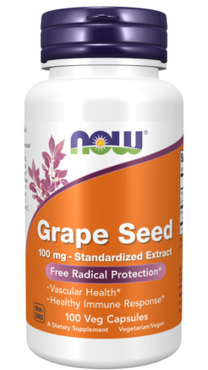 Антиоксидант NOW GRAPE SEED ANTI 100 мг (100 вег.капс)