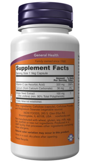 Антиоксидант NOW GRAPE SEED ANTI 100 мг (100 вег.капс)