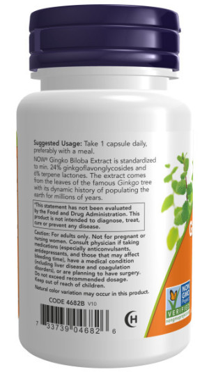NOW Ginkgo Biloba 120 мг (50 капс)