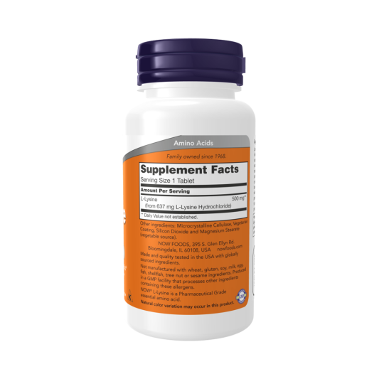 NOW L-LYSINE 500 мг (100 табл)