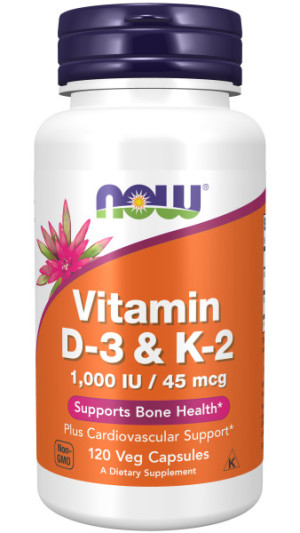 NOW VITAMIN D-3 &amp; K2 (120 капс)