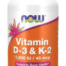 NOW VITAMIN D-3 & K2 (120 капс)