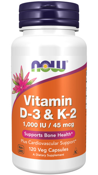 NOW VITAMIN D-3 & K2 (120 капс)