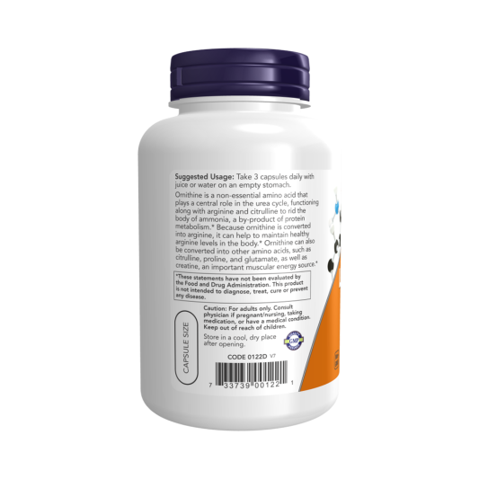 NOW ORNITHINE 500 мг (120 вегкапс)