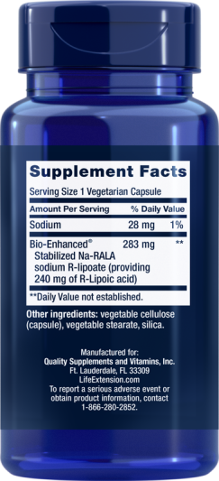 Антиоксидант Life Extension Super R-Alpha Lipoic Acid (60 вег.капс)