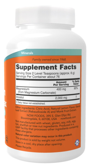 NOW MAGNESIUM INOSITOL RELAX POWDER (454 гр)