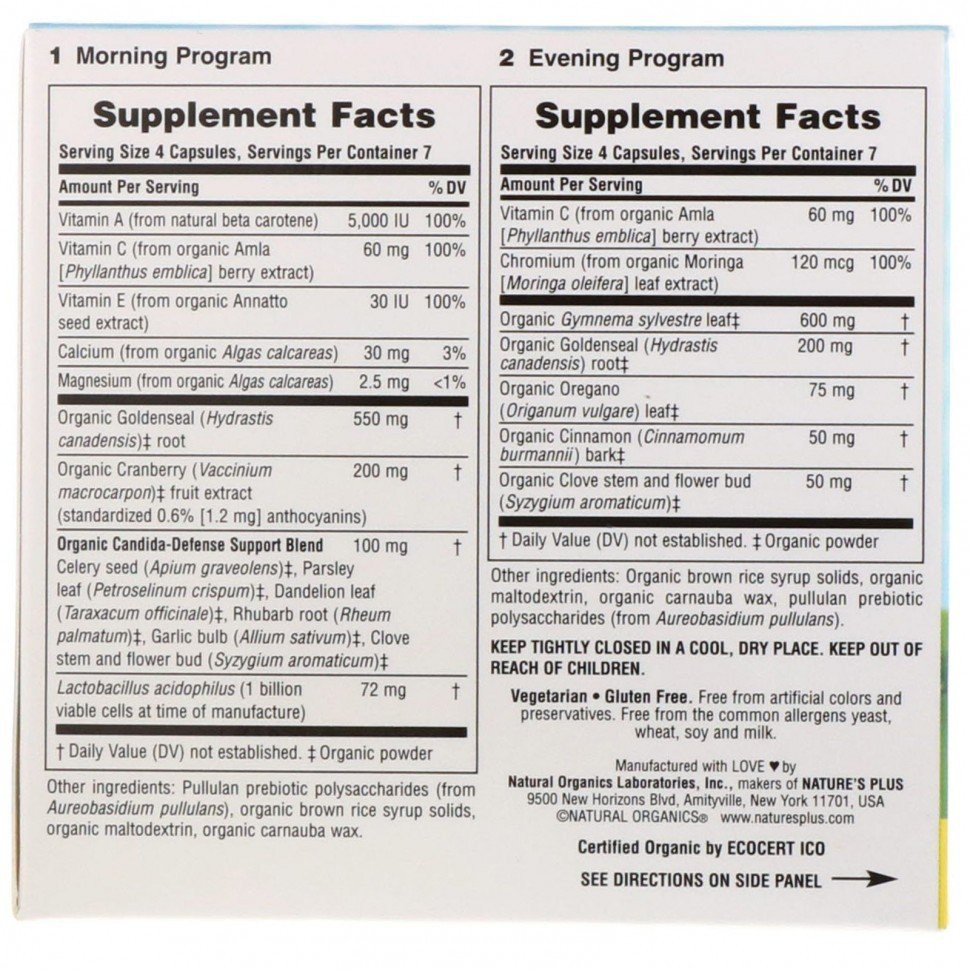 NaturesPlus Candida Cleanse 7-Day Program - Morning+Evening