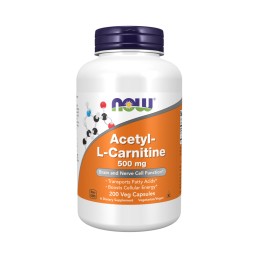 NOW ACETYL-L-CARNITINE 500 мг (200 вег.капс)