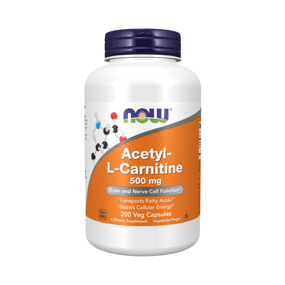 NOW ACETYL-L-CARNITINE 500 мг (200 вег.капс)