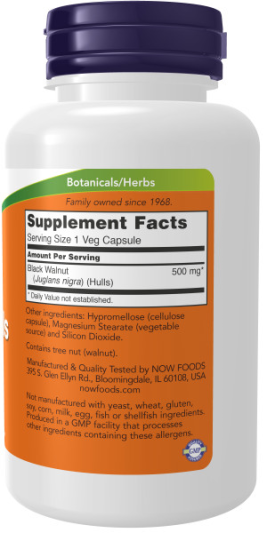 NOW BLACK WALNUT HULLS 500 мг (100 вегкапс)