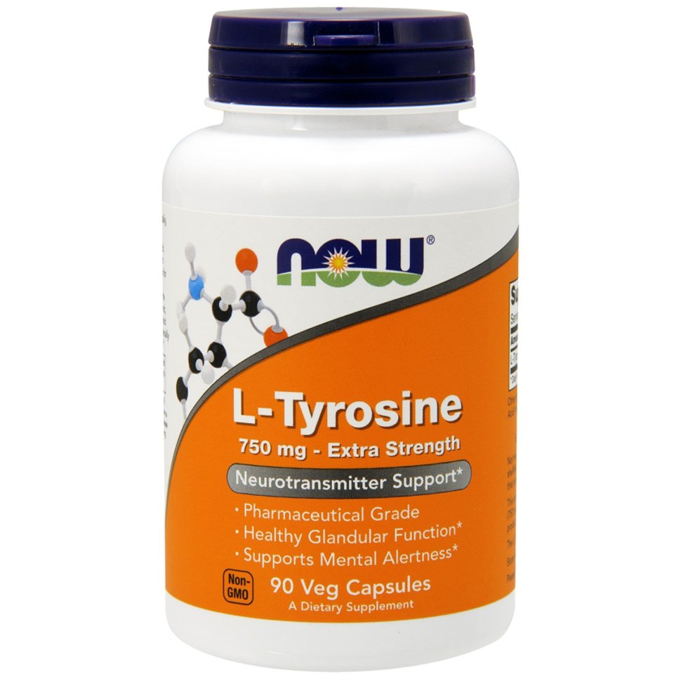 NOW L-TYROSINE 750 мг (90 вегкапс)