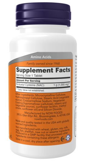 NOW NAC-ACETYL CYSTEINE 1000 мг (60 таб)