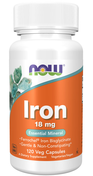 Железо NOW IRON FERROCHEL 18 мг (120 вег.капс)