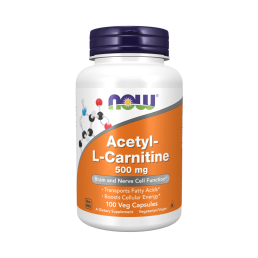 NOW ACETYL-L-CARNITINE 500 мг (100 вег.капс)