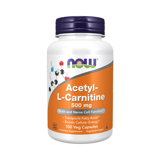 NOW ACETYL-L-CARNITINE 500 мг (100 вег.капс)