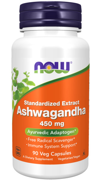 Ашваганда NOW ASHWAGANDHA EXT 450 мг  (90 вег.капс)