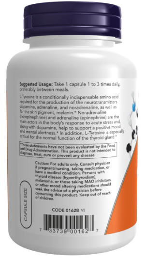 Тирозин NOW L-Tyrosine 500 мг (120 капс)
