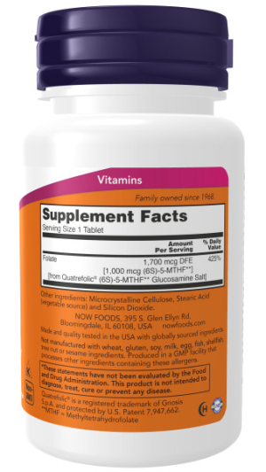 Витамины NOW METHYL FOLATE 1000 мкг (90 табл)