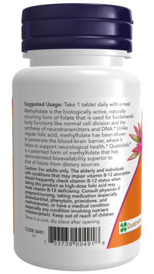 Витамины NOW METHYL FOLATE 1000 мкг (90 табл)