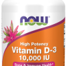 Витамины NOW Vitamin D-3 10000МЕ (120 капс)