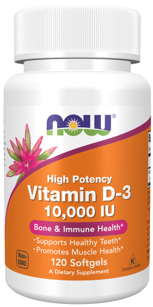 Витамины NOW Vitamin D-3 10000МЕ (120 капс)