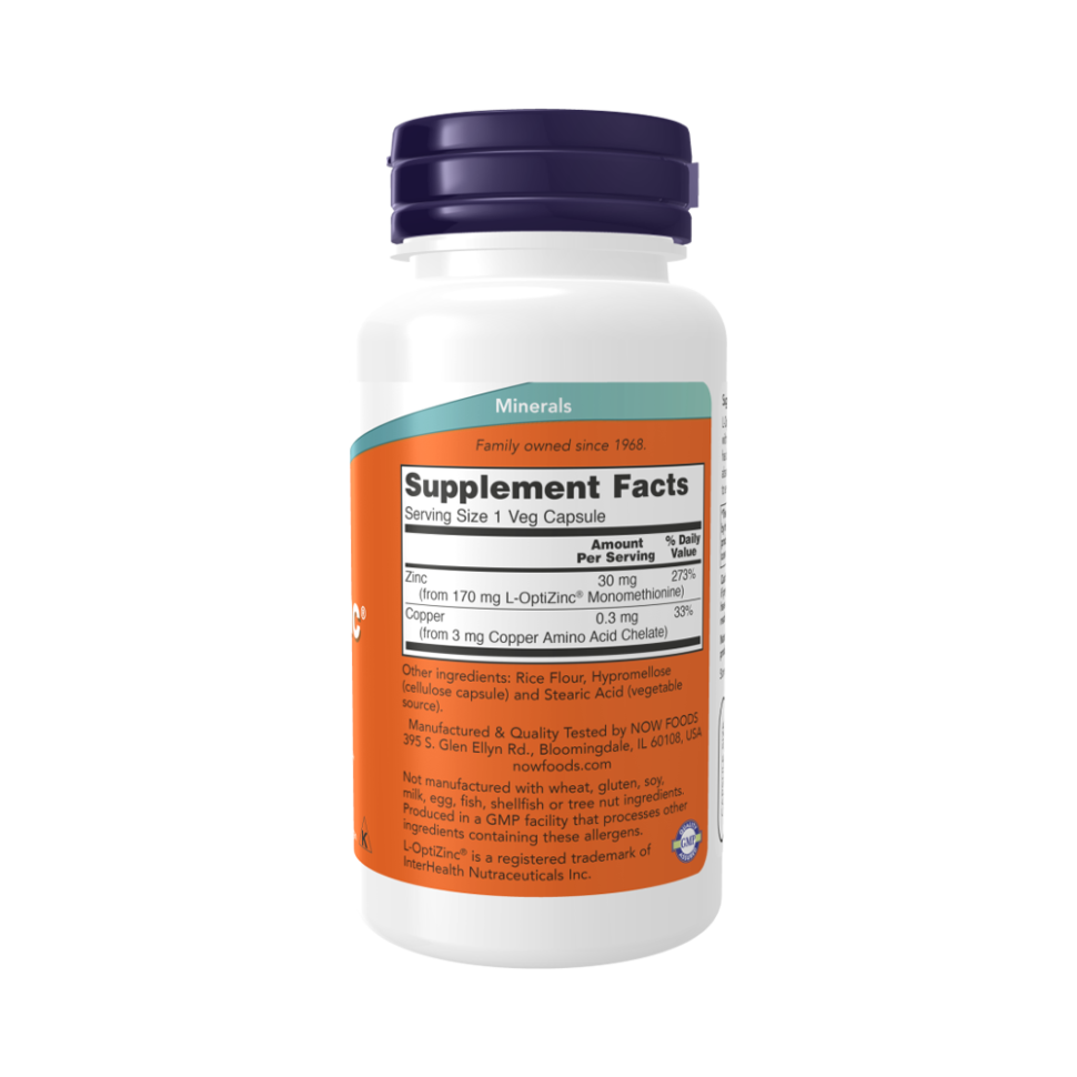 NOW L-OptiZinc 30 мг (100 капс)