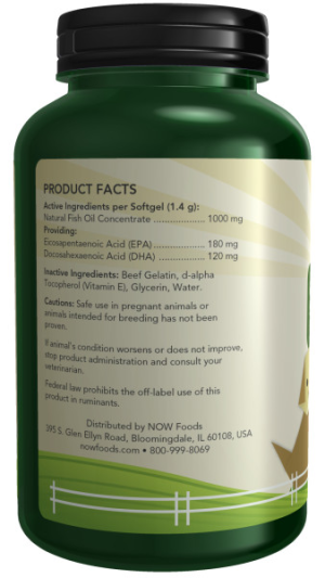 NOW PETS OMEGA-3 Support (180 капс)