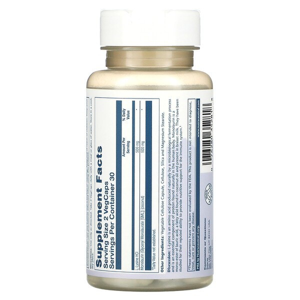 SOLARAY L-Lysine Monolaurin 1:1 Ratio (60 капс)
