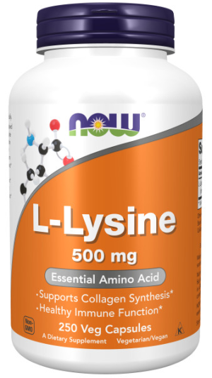 NOW L-LYSINE 500 мг (250 вег.капс)