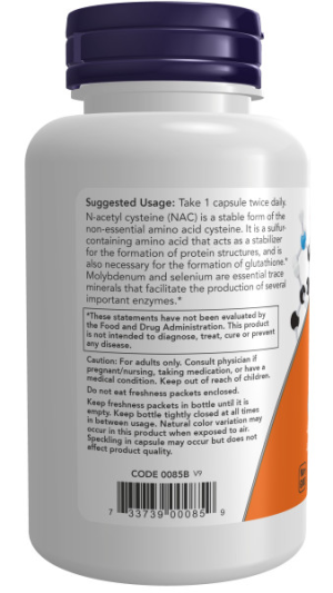 Антиоксидант NOW NAC-ACETYL CYSTEINE 600 мг (100 вег.капс)