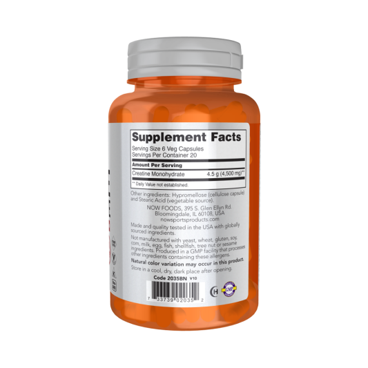 NOW Creatine Monohydrate (120 вег.капс)