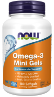 Жирные кислоты NOW OMEGA-3 MINI GELS 500 мг (180 капс)