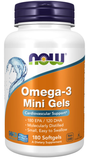 NOW OMEGA-3 MINI GELS 500 мг (180 капс)