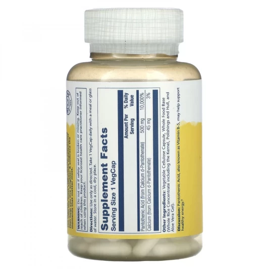 SOLARAY Pantothenic Acid 500 мг (100 капс)