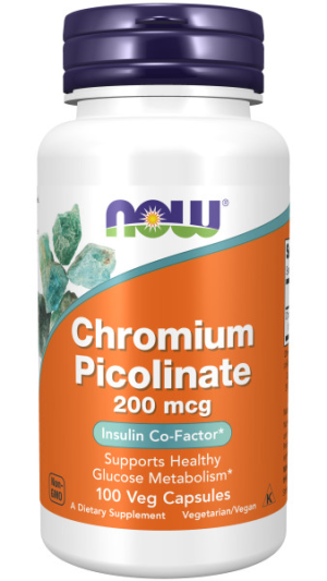 NOW Chromium Picolinate 200 мкг (100 вег.капс)