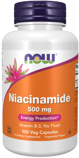 NOW NIACINAMIDE 500 мг (100 вег.капс)