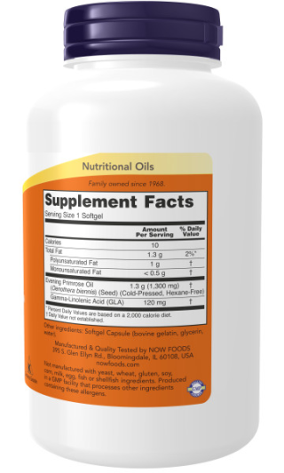 Жирные кислоты NOW SUPER PRIMROSE 1300 мг (120 гелькапс)