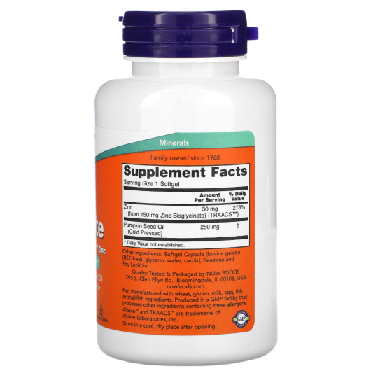 NOW ZINC GLYCINATE 30 мг (120 капс)