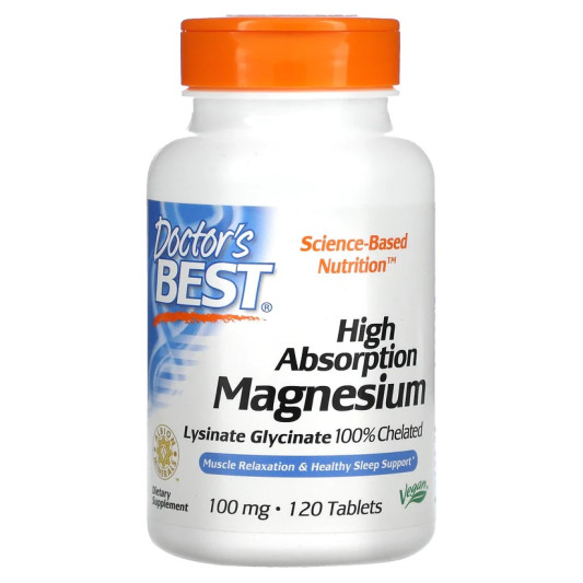 Doctor's Best High Absorption Magnesium 100% Chelated 200 мг (120 табл)