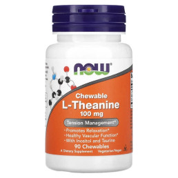 NOW L-THEANINE 100 мг PLUS (90 пастилок)