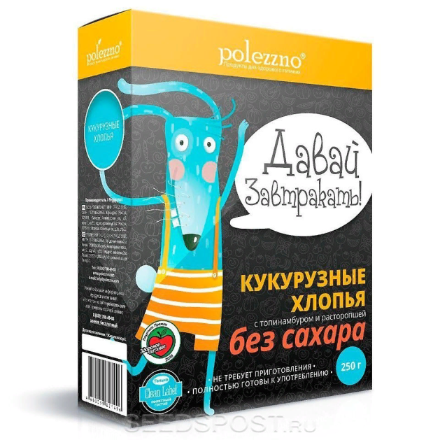 Polezzno Хлопья кукурузные с топинамбуром и растопшей (250 гр)