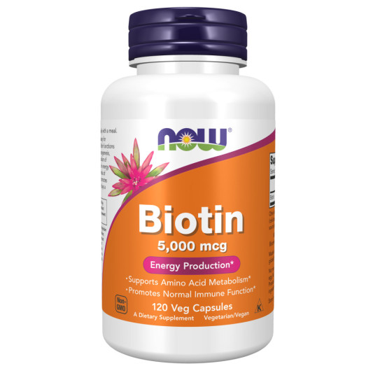 NOW BIOTIN 5000 мкг (120 вег.капс)